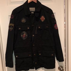 J.crew Men’s Field Mechanic size small jacket with patches.